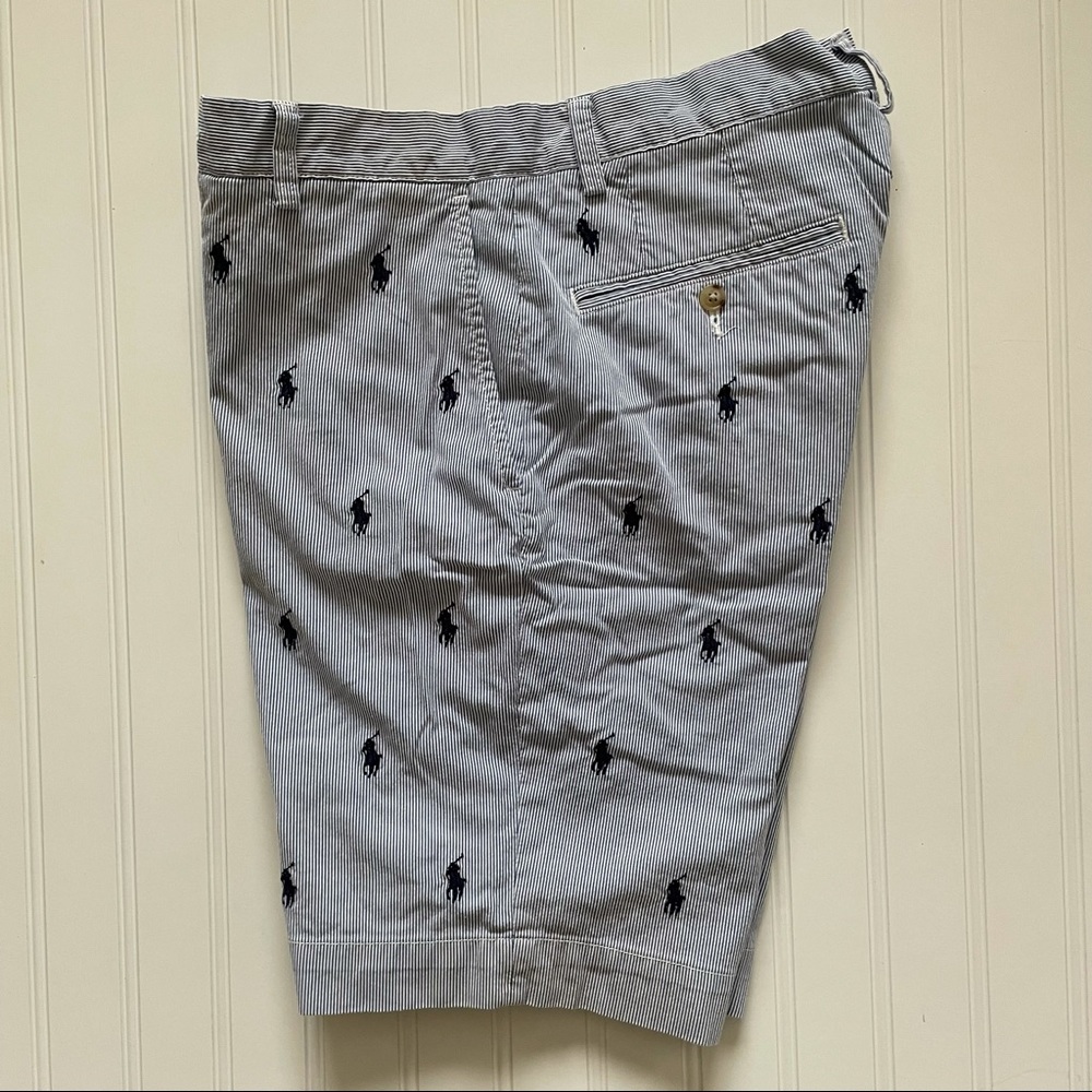 POLO Ralph Lauren  Seersucker  “All Over” Polo Pony Flat Front Shorts!   30 - Picture 10 of 10